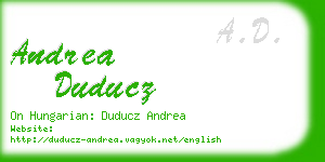 andrea duducz business card